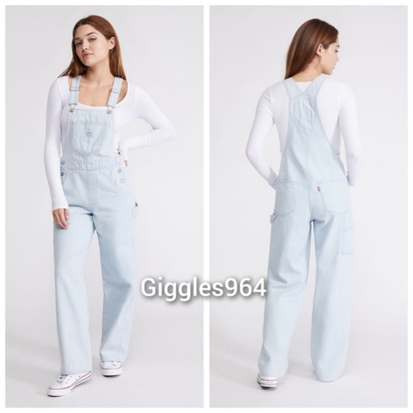 Levi's Carpenter Denim Jean Overalls Light Wash - Picture 1 of 10